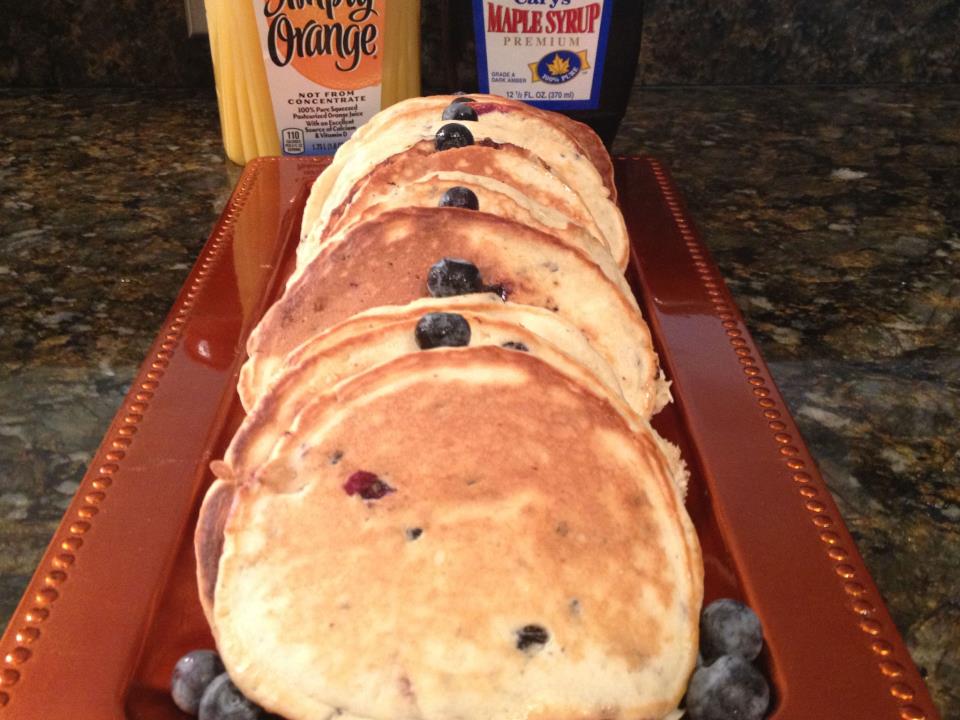 French vanilla blueberry pancakes
