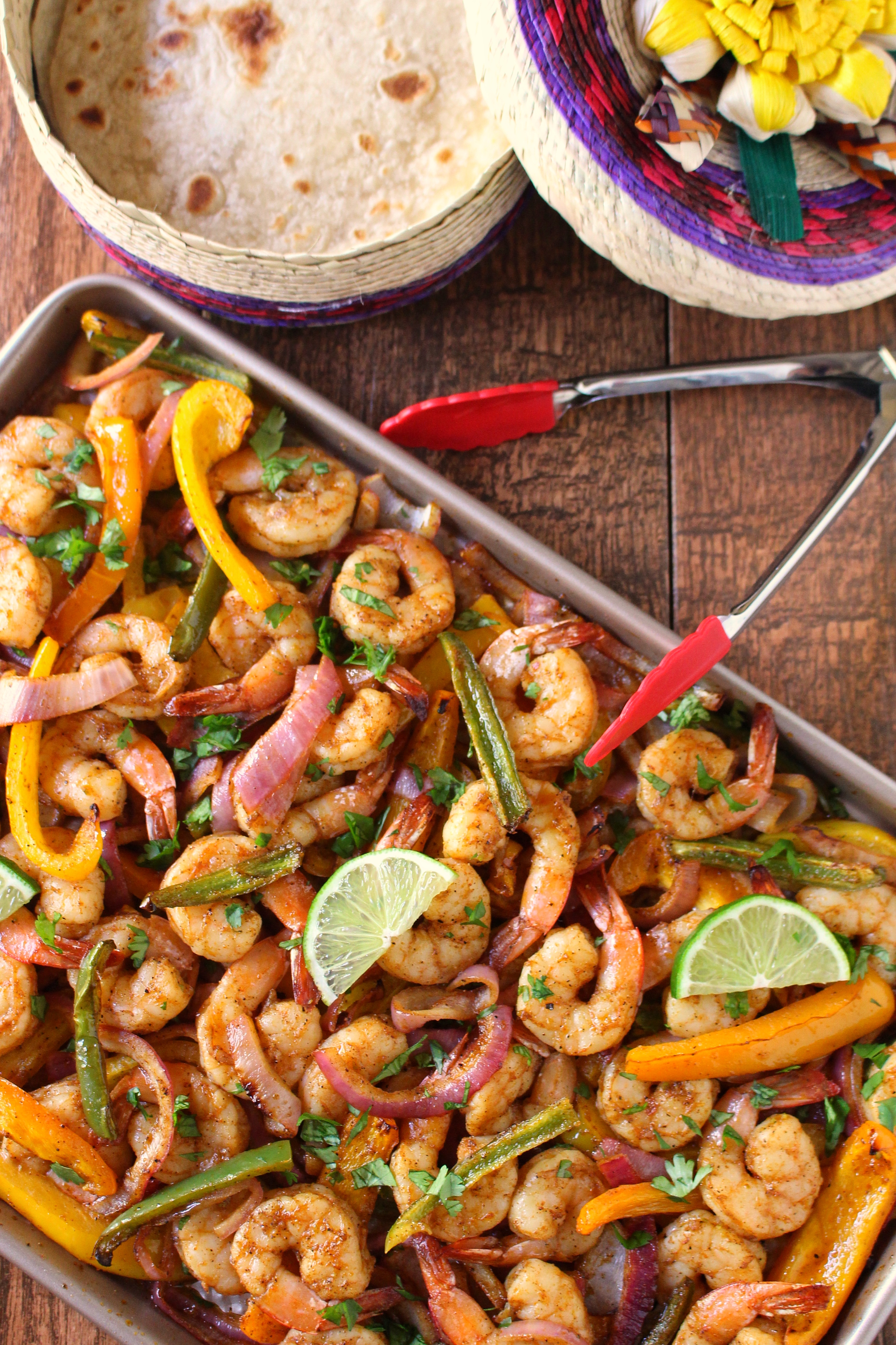 Sheet Pan Shrimp Fajitas Spicy Jalapeno Mexican Marinade