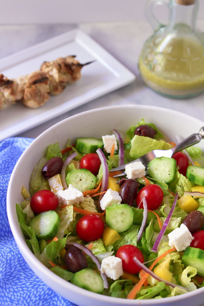 Greek Salad with homemade greek dressing