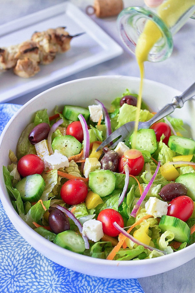 Greek Salad with homemade greek dressing