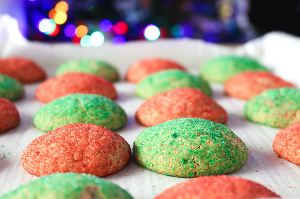 Festive Peanut Butter Blossom Cookies: Red & Green 1